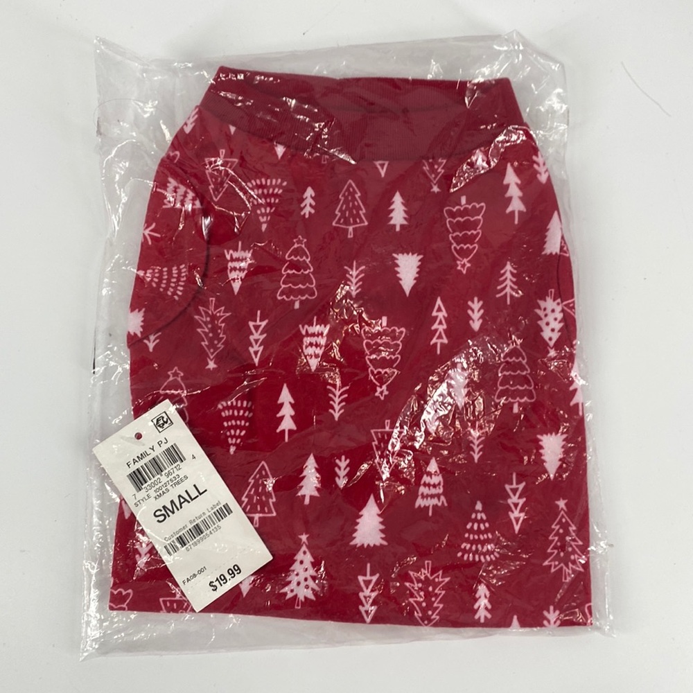 Family PJs Christmas Tree Print Dog Sweater Red Size Small, $20 NWT